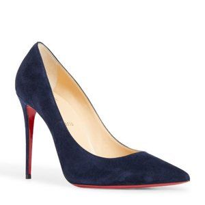 CHRISTIAN LOUBOUTIN BLUE SUEDE PUMPS